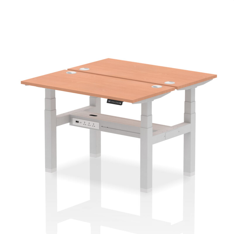 Breeze Back-to-Back Slimline Height Adjustable Bench Desk - 2 Person - Image 2