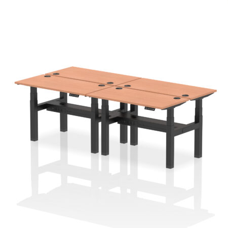 Breeze Back-to-Back Slimline Height Adjustable Bench Desk - 4 Person