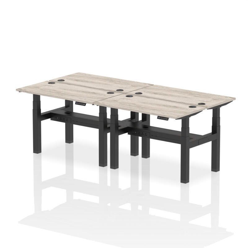 Breeze Back-to-Back Slimline Height Adjustable Bench Desk - 4 Person - Image 7