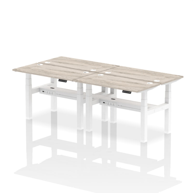 Breeze Back-to-Back Slimline Height Adjustable Bench Desk - 4 Person - Image 9
