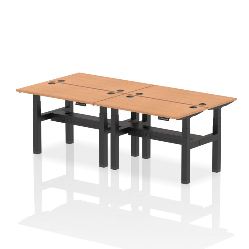 Breeze Back-to-Back Slimline Height Adjustable Bench Desk - 4 Person - Image 13