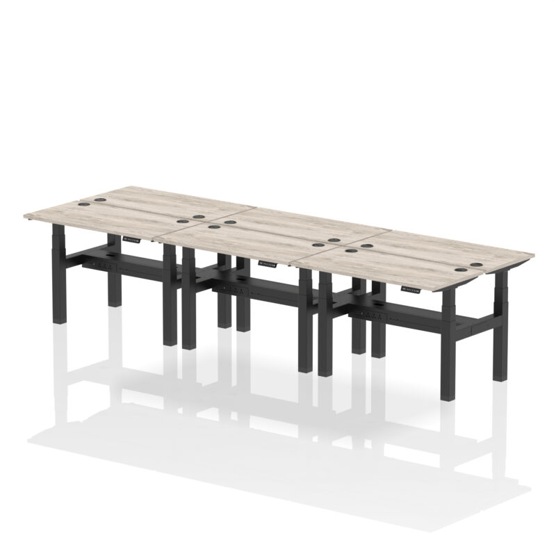 Breeze Back-to-Back Slimline Height Adjustable Bench Desk - 6 Person - Image 7