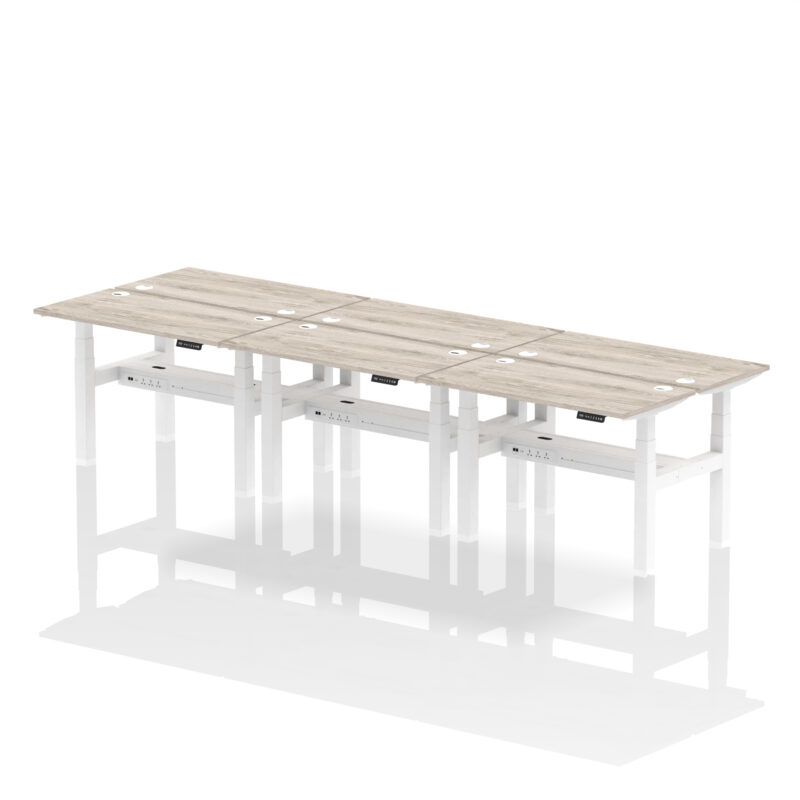Breeze Back-to-Back Slimline Height Adjustable Bench Desk - 6 Person - Image 9