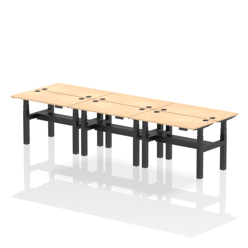 Breeze Back-to-Back Slimline Height Adjustable Bench Desk - 6 Person - Image 10