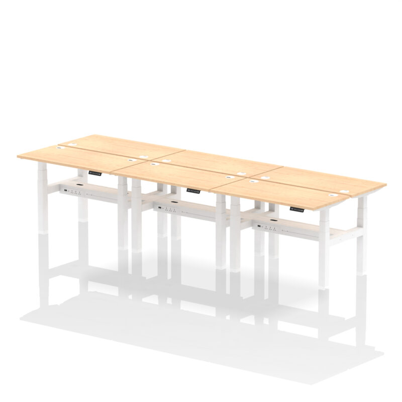 Breeze Back-to-Back Slimline Height Adjustable Bench Desk - 6 Person - Image 12