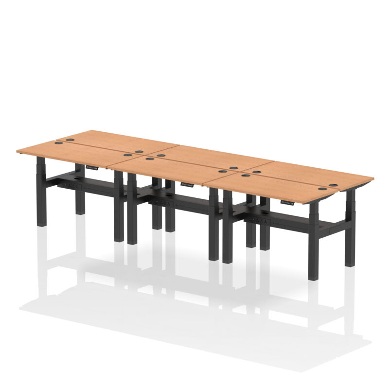 Breeze Back-to-Back Slimline Height Adjustable Bench Desk - 6 Person - Image 13