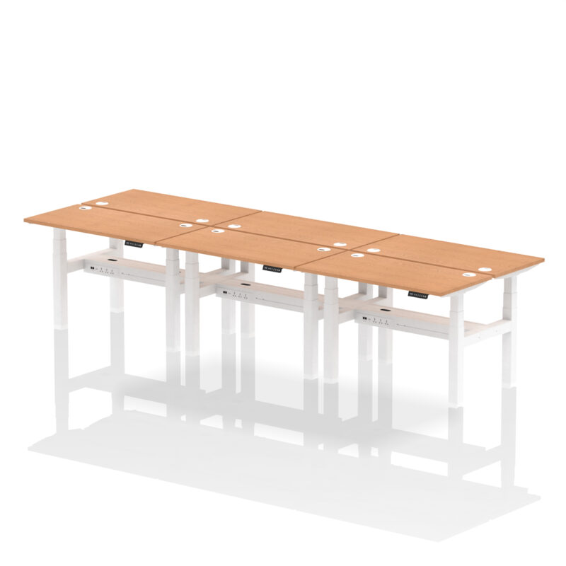 Breeze Back-to-Back Slimline Height Adjustable Bench Desk - 6 Person - Image 15