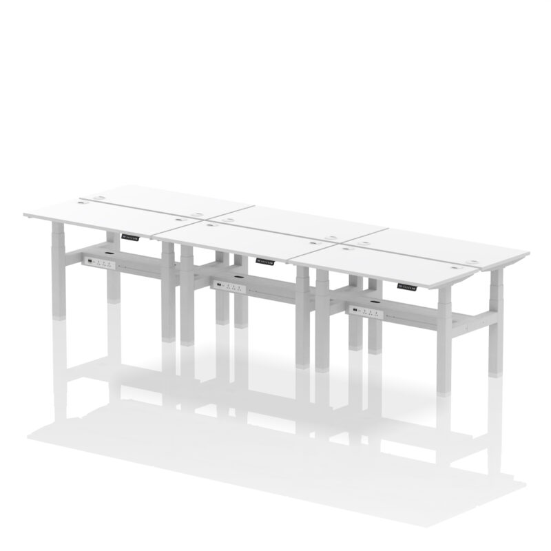 Breeze Back-to-Back Slimline Height Adjustable Bench Desk - 6 Person - Image 20