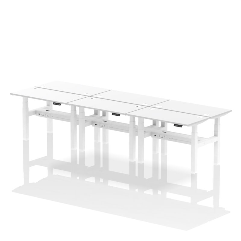Breeze Back-to-Back Slimline Height Adjustable Bench Desk - 6 Person - Image 21