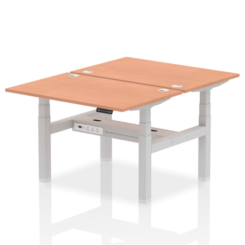 Breeze Back-to-Back Height Adjustable Bench Desk - 2 Person - Image 2