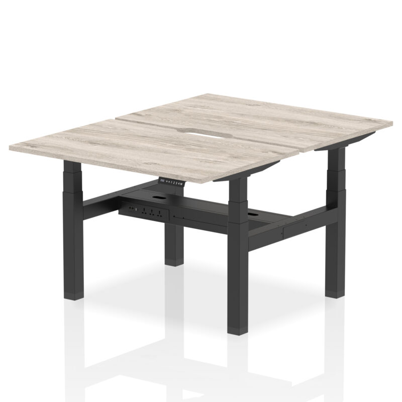 Breeze Back-to-Back Scalloped Edge Height Adjustable Bench Desk - 2 Person - Image 4