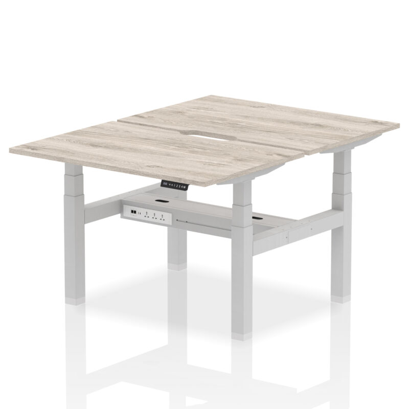 Breeze Back-to-Back Scalloped Edge Height Adjustable Bench Desk - 2 Person - Image 5