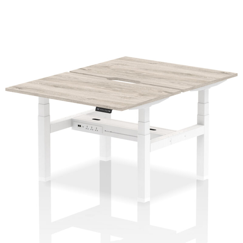 Breeze Back-to-Back Scalloped Edge Height Adjustable Bench Desk - 2 Person - Image 6