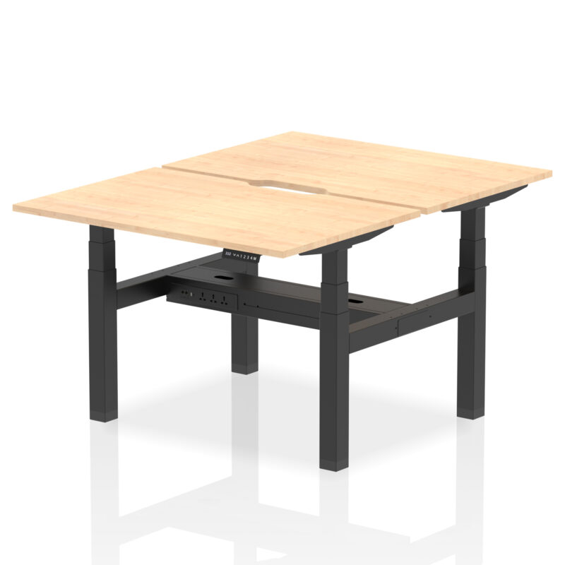 Breeze Back-to-Back Scalloped Edge Height Adjustable Bench Desk - 2 Person - Image 7