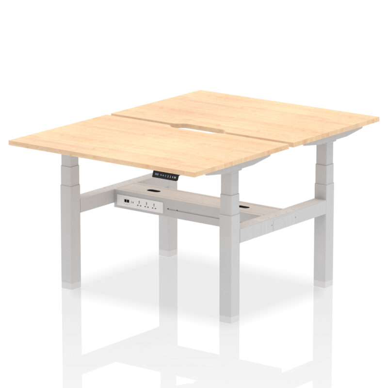 Breeze Back-to-Back Scalloped Edge Height Adjustable Bench Desk - 2 Person - Image 8
