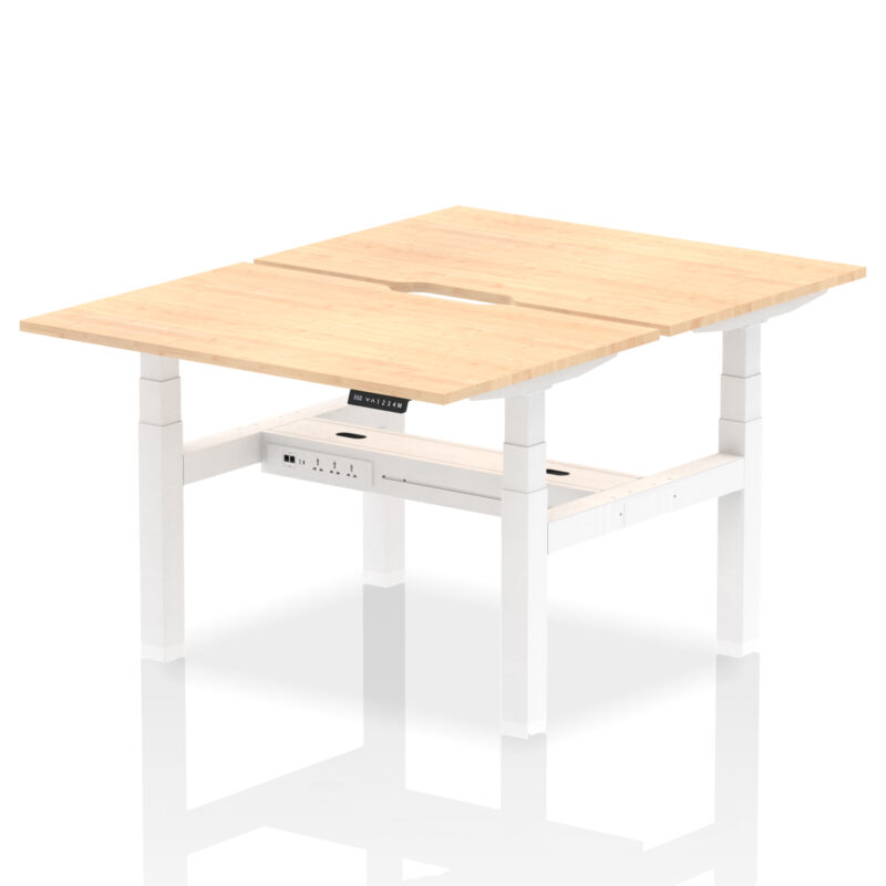 Breeze Back-to-Back Scalloped Edge Height Adjustable Bench Desk - 2 Person - Image 9