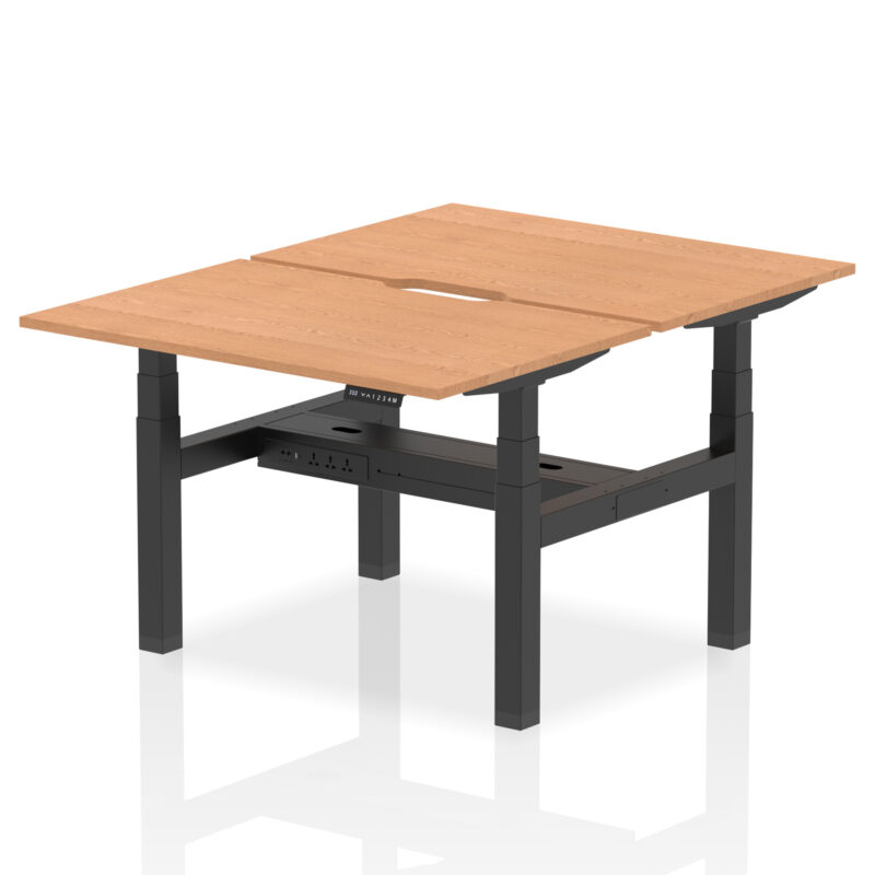 Breeze Back-to-Back Scalloped Edge Height Adjustable Bench Desk - 2 Person - Image 10