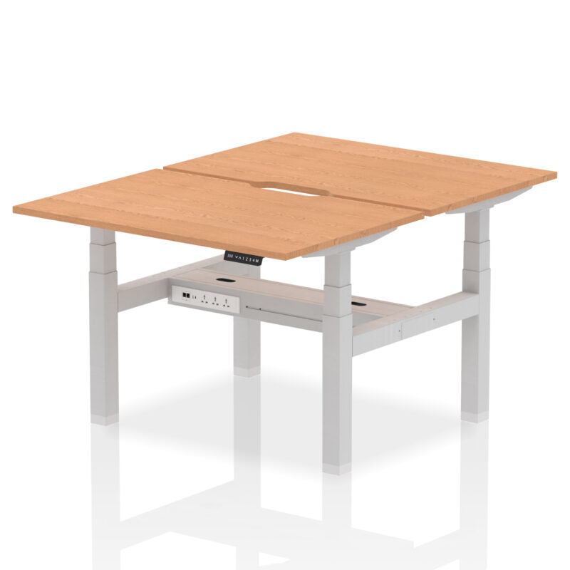 Breeze Back-to-Back Scalloped Edge Height Adjustable Bench Desk - 2 Person - Image 11