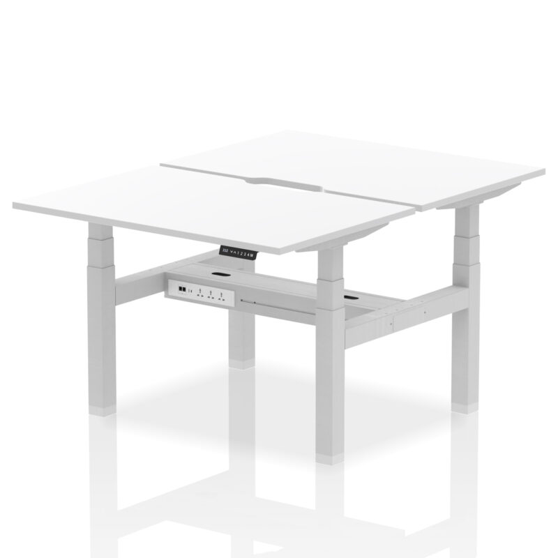 Breeze Back-to-Back Scalloped Edge Height Adjustable Bench Desk - 2 Person - Image 17