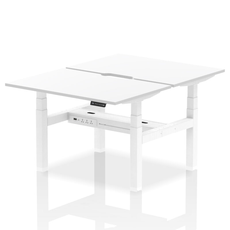 Breeze Back-to-Back Scalloped Edge Height Adjustable Bench Desk - 2 Person - Image 18