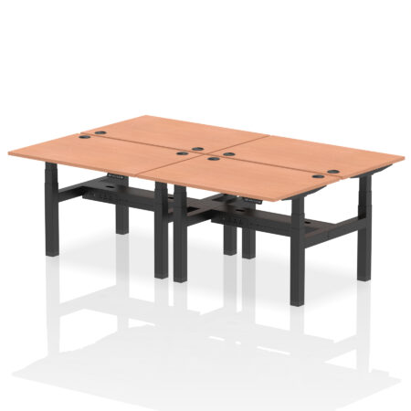 Breeze Back-to-Back Height Adjustable Bench Desk - 4 Person