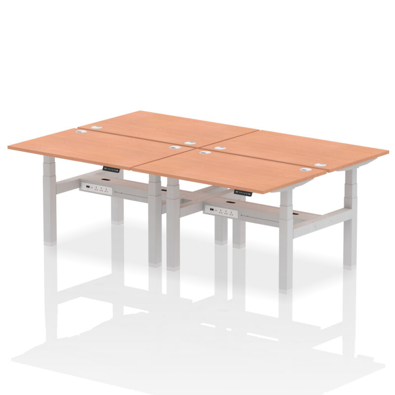 Breeze Back-to-Back Height Adjustable Bench Desk - 4 Person - Image 2
