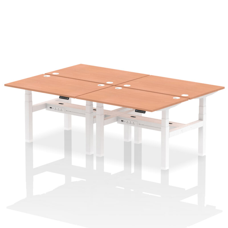Breeze Back-to-Back Height Adjustable Bench Desk - 4 Person - Image 3