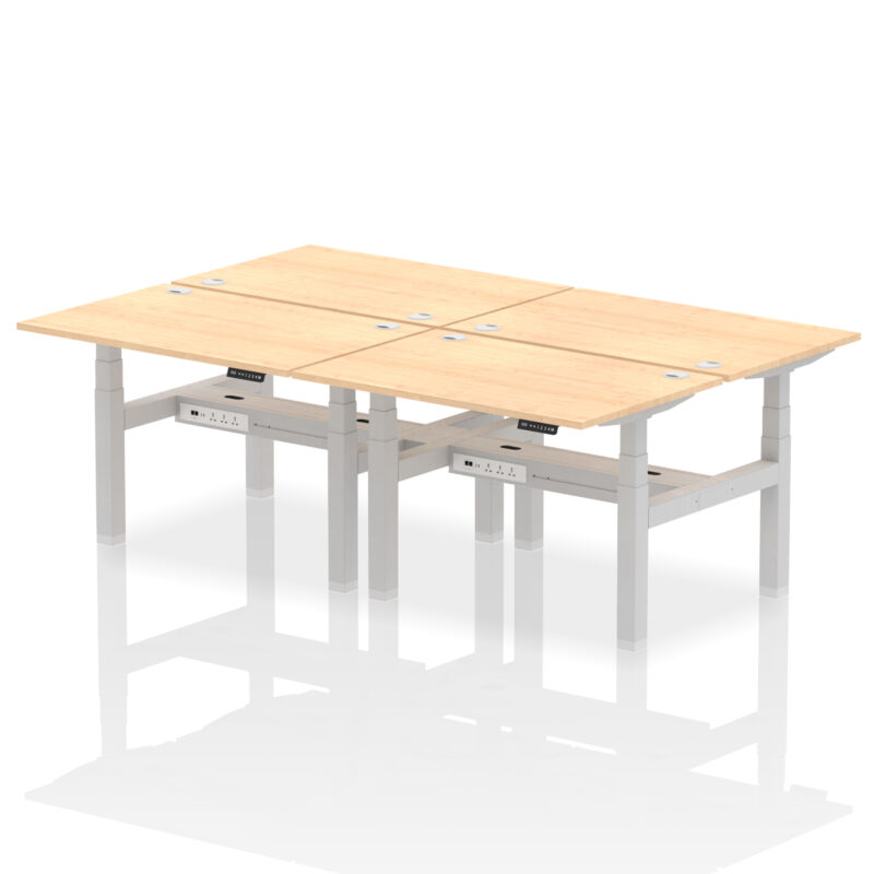 Breeze Back-to-Back Height Adjustable Bench Desk - 4 Person - Image 11