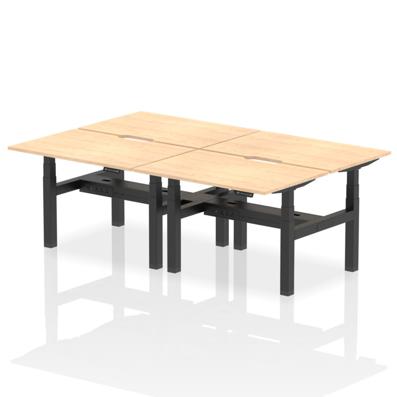 Breeze Back-to-Back Scalloped Edge Height Adjustable Bench Desk - 4 Person - Image 7