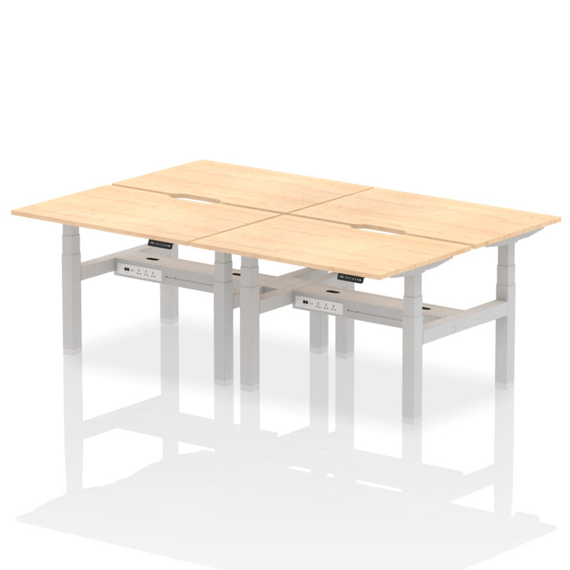 Breeze Back-to-Back Scalloped Edge Height Adjustable Bench Desk - 4 Person - Image 8
