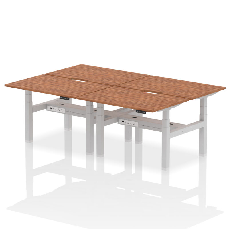 Breeze Back-to-Back Scalloped Edge Height Adjustable Bench Desk - 4 Person - Image 14