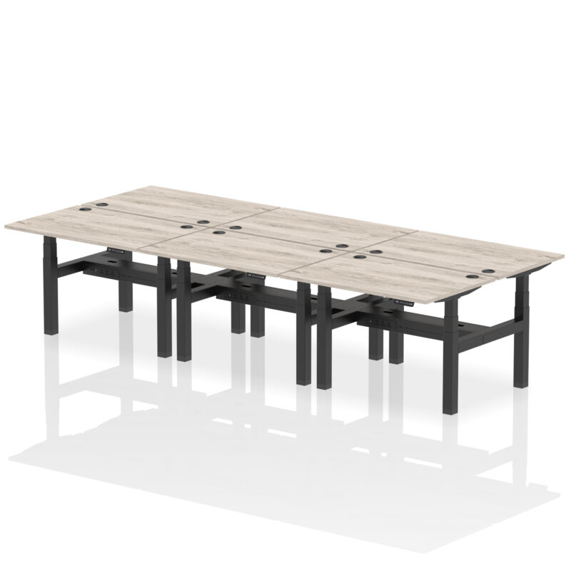 Breeze Back-to-Back Height Adjustable Bench Desk - 6 Person - Image 7