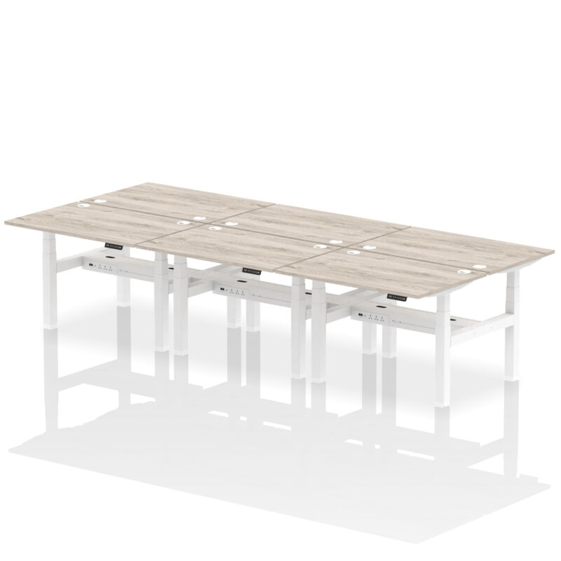 Breeze Back-to-Back Height Adjustable Bench Desk - 6 Person - Image 9