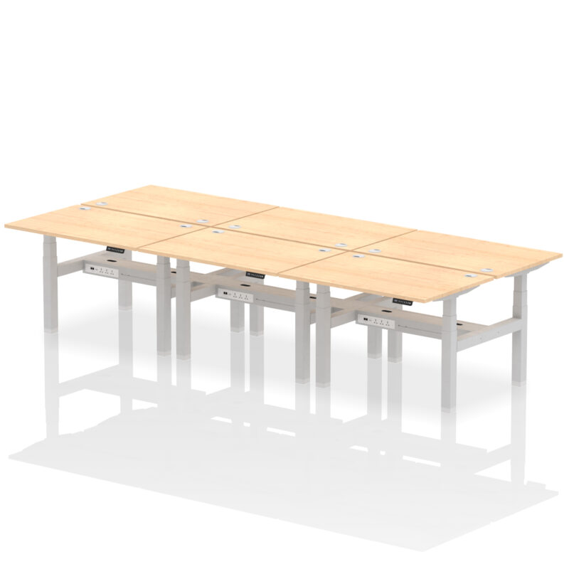 Breeze Back-to-Back Height Adjustable Bench Desk - 6 Person - Image 11