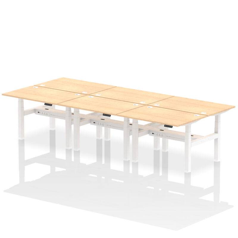 Breeze Back-to-Back Height Adjustable Bench Desk - 6 Person - Image 12