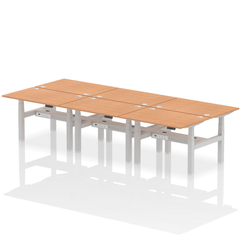 Breeze Back-to-Back Height Adjustable Bench Desk - 6 Person - Image 14
