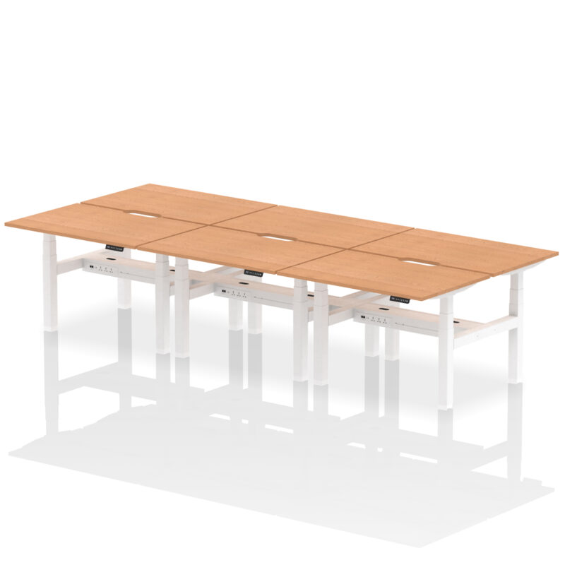 Breeze Back-to-Back Scalloped Edge Height Adjustable Bench Desk - 6 Person - Image 12