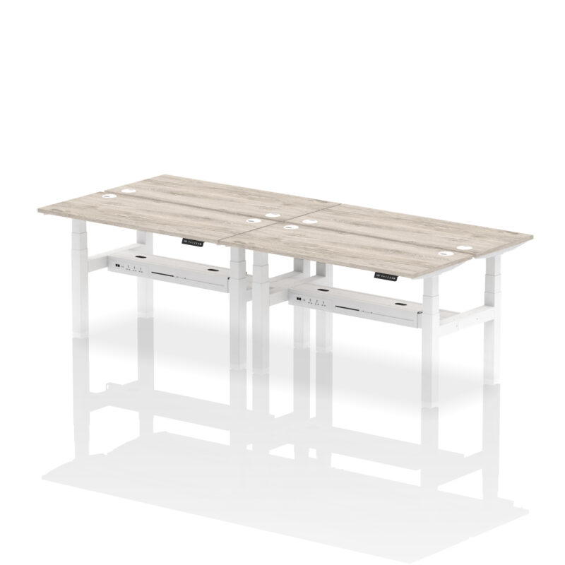 Breeze Back-to-Back Slimline Height Adjustable Bench Desk - 4 Person - Image 30