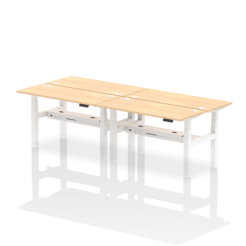 Breeze Back-to-Back Slimline Height Adjustable Bench Desk - 4 Person - Image 33