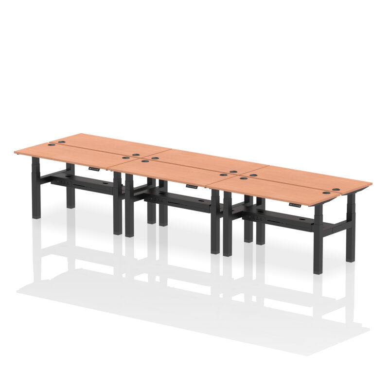 Breeze Back-to-Back Slimline Height Adjustable Bench Desk - 6 Person - Image 22