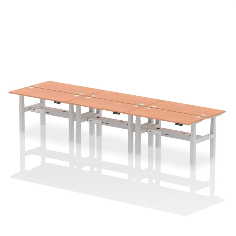 Breeze Back-to-Back Slimline Height Adjustable Bench Desk - 6 Person - Image 23