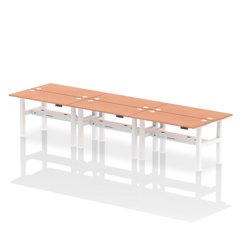 Breeze Back-to-Back Slimline Height Adjustable Bench Desk - 6 Person - Image 24