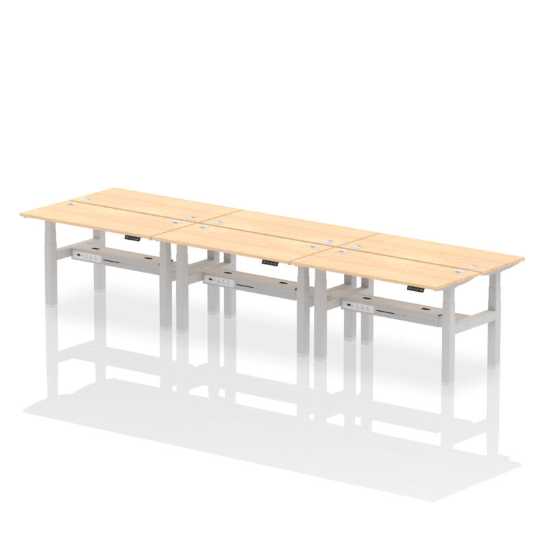 Breeze Back-to-Back Slimline Height Adjustable Bench Desk - 6 Person - Image 32
