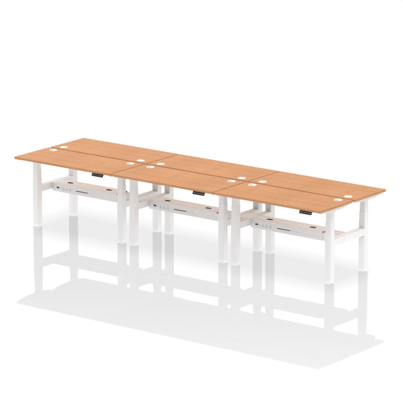 Breeze Back-to-Back Slimline Height Adjustable Bench Desk - 6 Person - Image 36