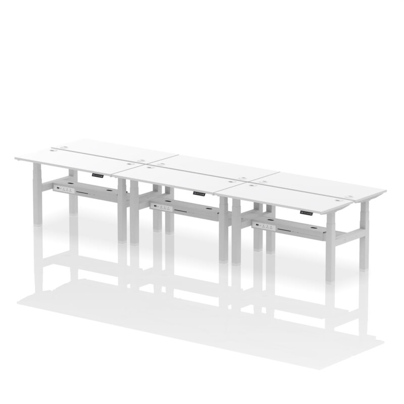 Breeze Back-to-Back Slimline Height Adjustable Bench Desk - 6 Person - Image 41