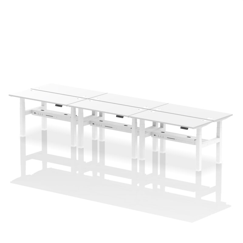 Breeze Back-to-Back Slimline Height Adjustable Bench Desk - 6 Person - Image 42