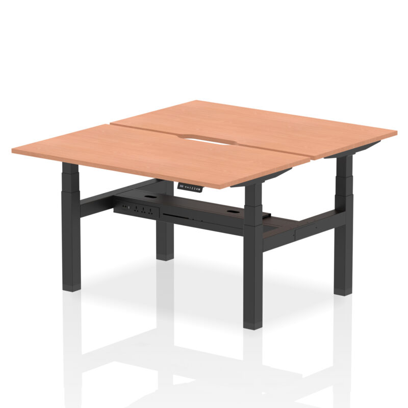 Breeze Back-to-Back Scalloped Edge Height Adjustable Bench Desk - 2 Person - Image 19