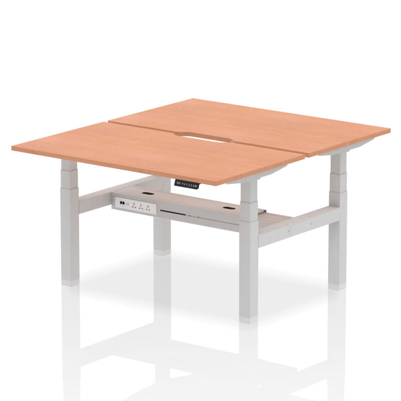 Breeze Back-to-Back Scalloped Edge Height Adjustable Bench Desk - 2 Person - Image 20