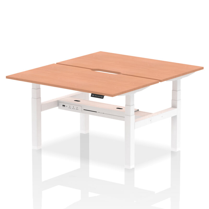 Breeze Back-to-Back Scalloped Edge Height Adjustable Bench Desk - 2 Person - Image 21