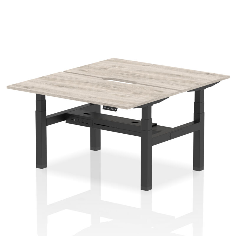 Breeze Back-to-Back Scalloped Edge Height Adjustable Bench Desk - 2 Person - Image 22